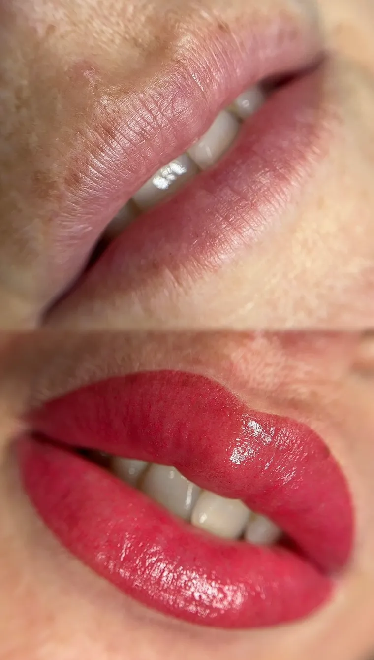 Después de la micropigmentación de labios