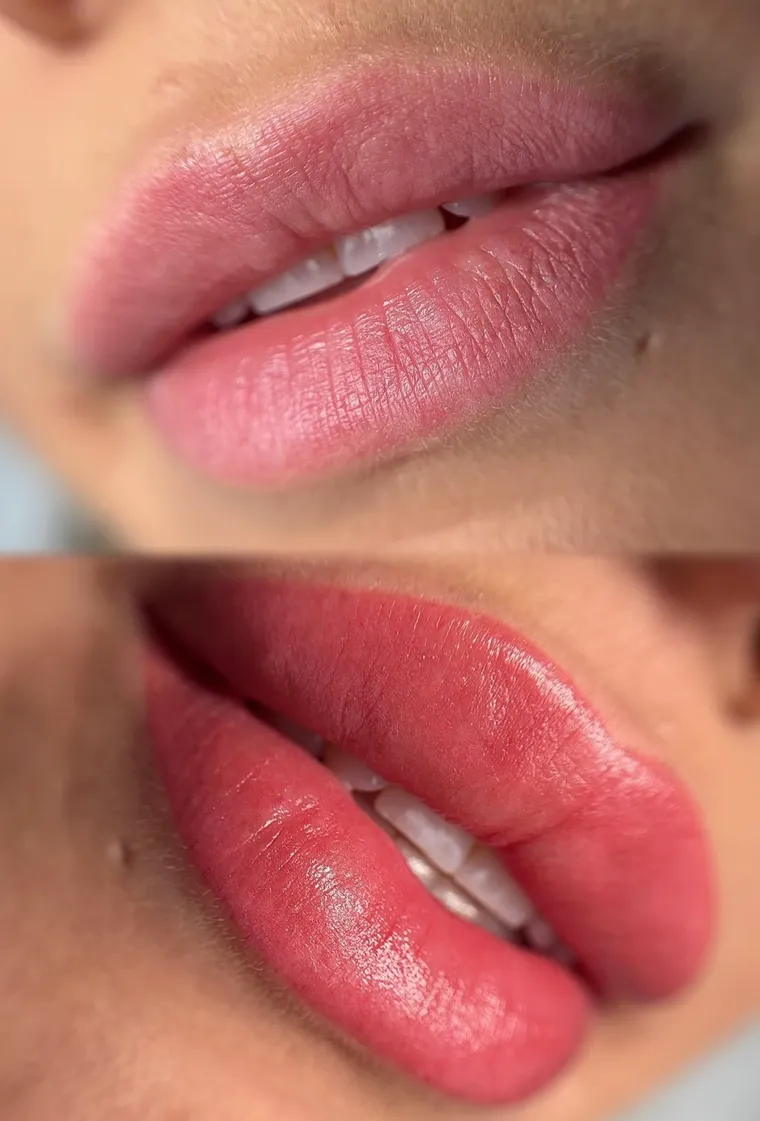 Después de la micropigmentación de labios