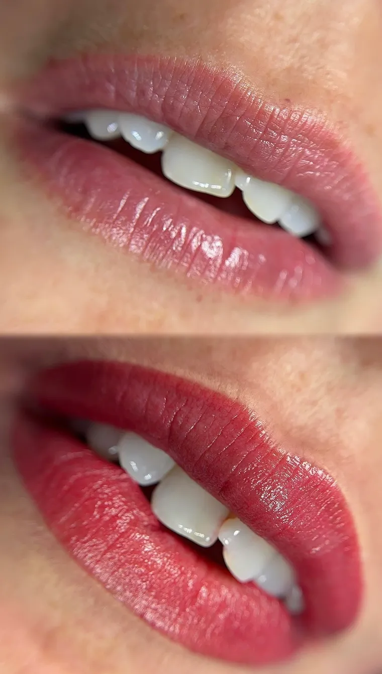 Después de la micropigmentación de labios